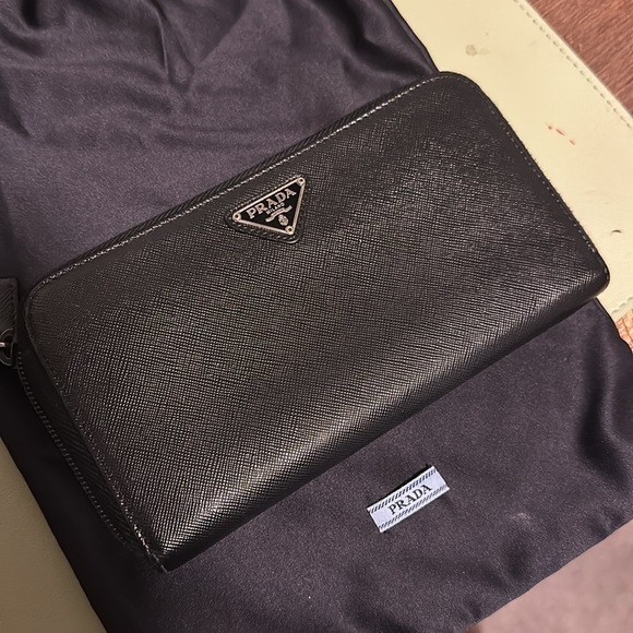 EUC Prada Saffiano Leather Zip Around Wallet - Picture 1 of 16